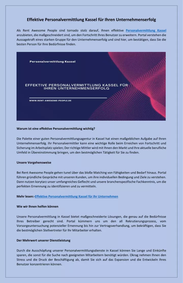 PPT - Ihr Partner für erfolgreiche Personalvermittlung in Kassel PowerPoint Presentation - ID:13037198