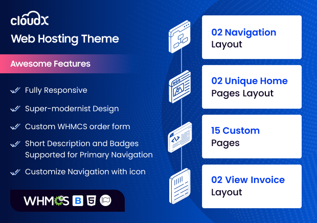 CloudX WHMCS Theme - Best Web Hosting Template - 20% Off!