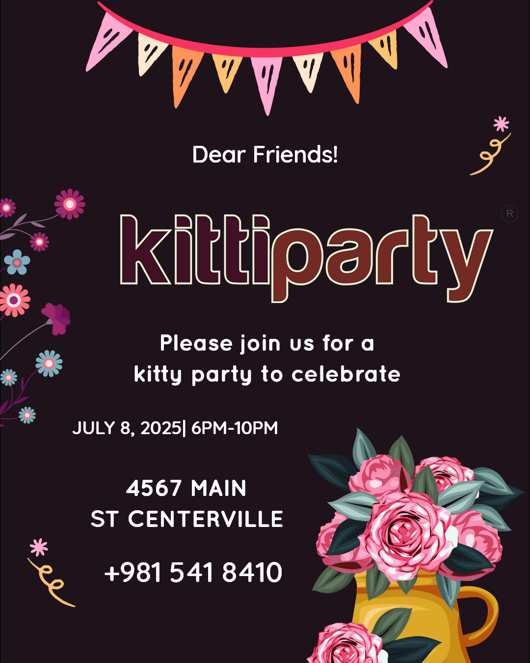 ladies kitty party invitation on whatsapp 