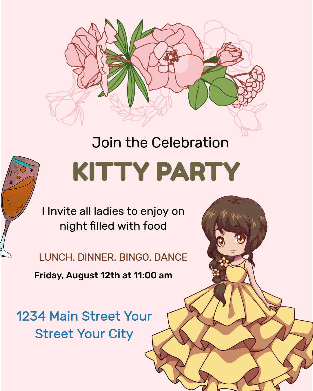 ladies kitty party invitation on whatsapp 