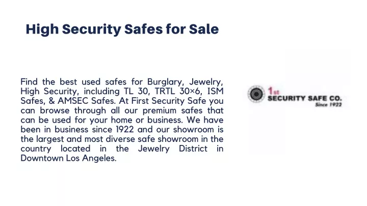 PPT - First Security Safe PowerPoint Presentation, free download - ID:12188365