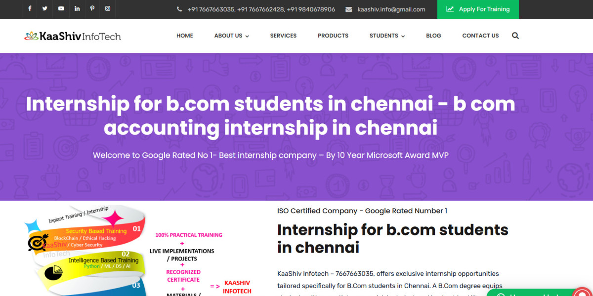 internship for b.com students in chennai