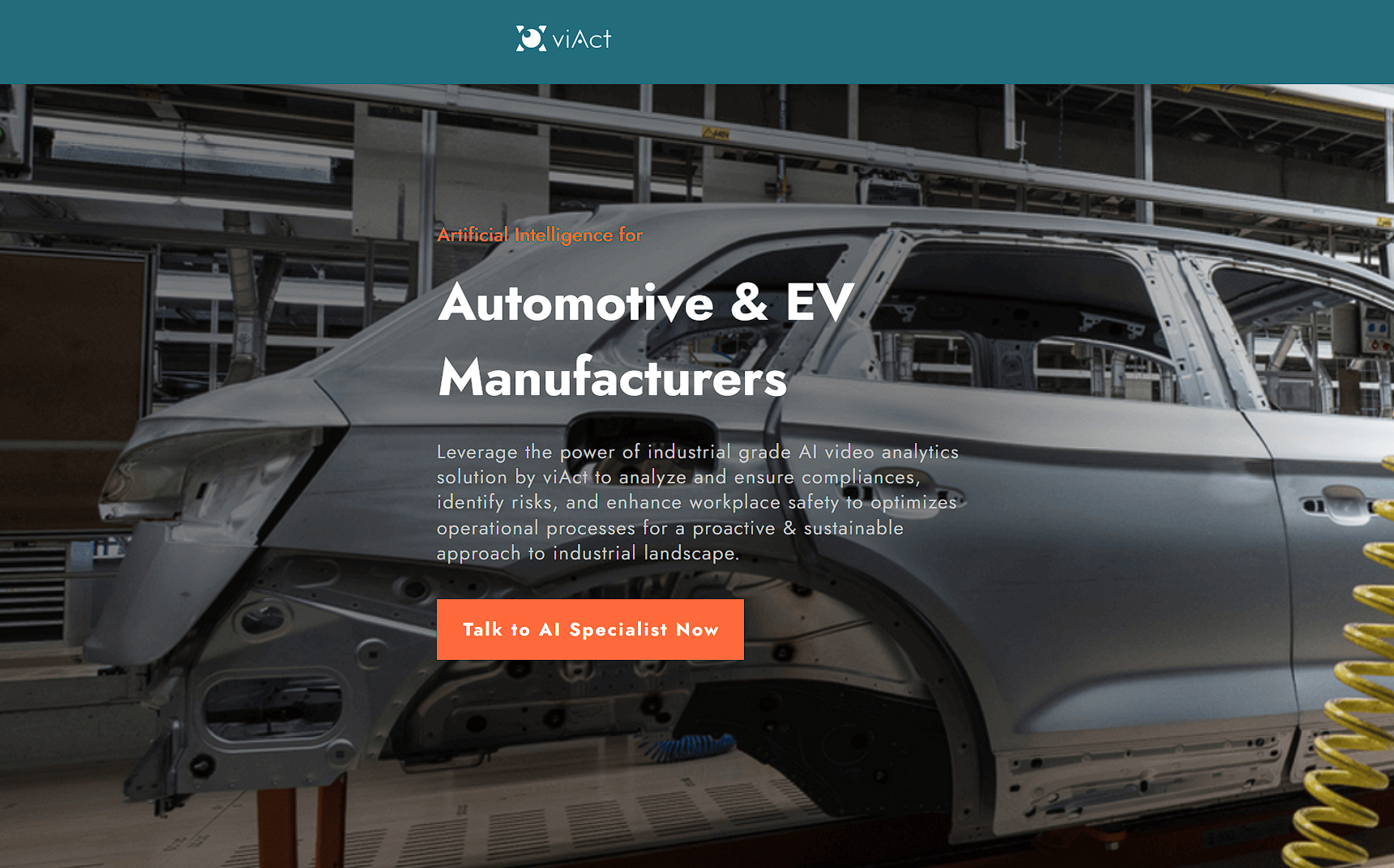 AI Video Analytics Solutions by viAct for Automotive & EV Industry | AI for Car Manufacturing | AI for Electric Vehicle Manufacturers |  AI for SIMOPs (Simultaneous Operations) Management