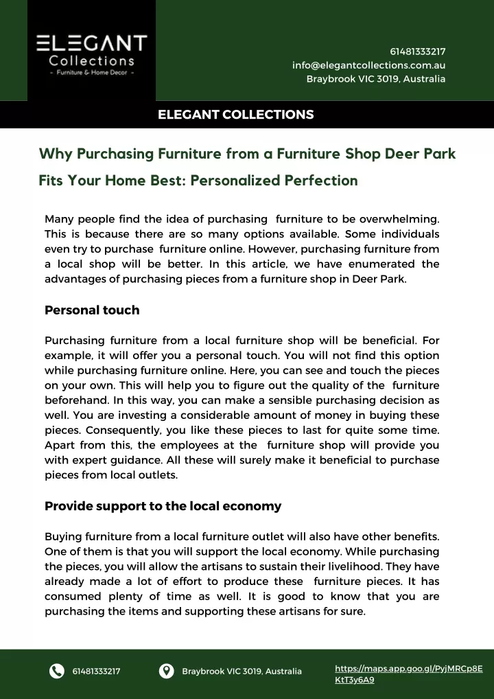 PPT - Why Purchasing Furniture from a Furniture Shop Deer Park Fits Your Home Best Personalized Perfection PowerPoint Presentation - ID:13358772
